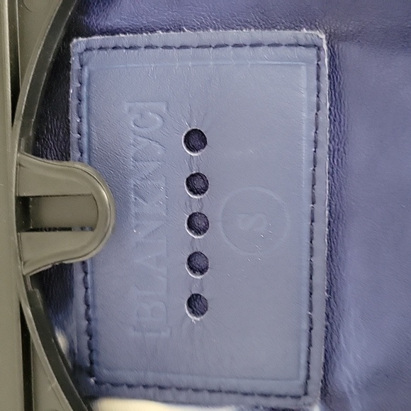 Blank NYC Vegan Leather Jacket, Tie-dye Blue and White, Size S - Picture 4 of 6